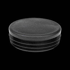 Заглушка D-70 кругла чорна пластикова плоска для труб діаметр 70 мм внутрішня для отворів