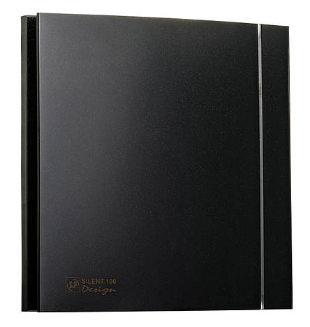 Витяжний вентилятор для ванної Soler & Palau SILENT 100 CZ BLACK DESIGN 4C чорний, фото 1