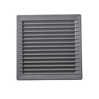 Решітка вентиляційна пластикова із сіткою AirRoxy 140x140 grey сіра 02-338, фото 1