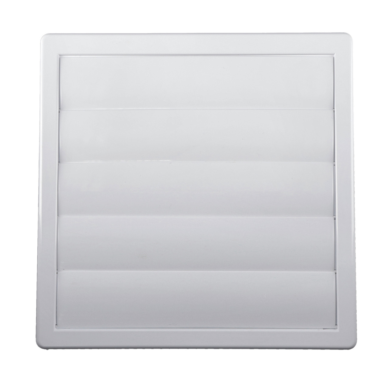 Решітка вентиляційна пластикова з інерційні жалюзі АirRoxy KzZ 170x170 white діаметр 100 біла 02-307