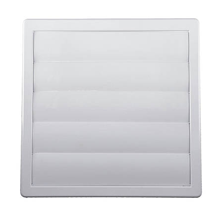 Решітка вентиляційна пластикова з інерційні жалюзі АirRoxy KzZ 170x170 white діаметр 125 біла 02-310, фото 1