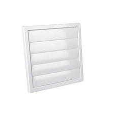 Решітка вентиляційна пластикова з інерційні жалюзі АirRoxy KzZ 170x170 white діаметр 125 біла 02-310, фото 3