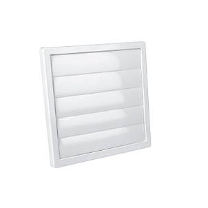 Решітка вентиляційна пластикова з інерційні жалюзі АirRoxy KzZ 170x170 white діаметр 150 біла 02-301, фото 3