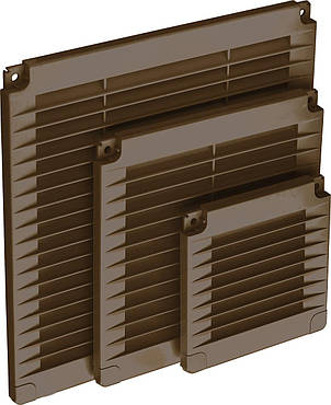 Решітка вентиляційна накладна пластикова коричнева AirRoxy 150x150 brown 02-318, фото 3