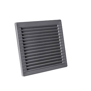 Решітка вентиляційна пластикова AirRoxy AKUSzS 170x170 діаметр 125 grey сірий 02-250, фото 3