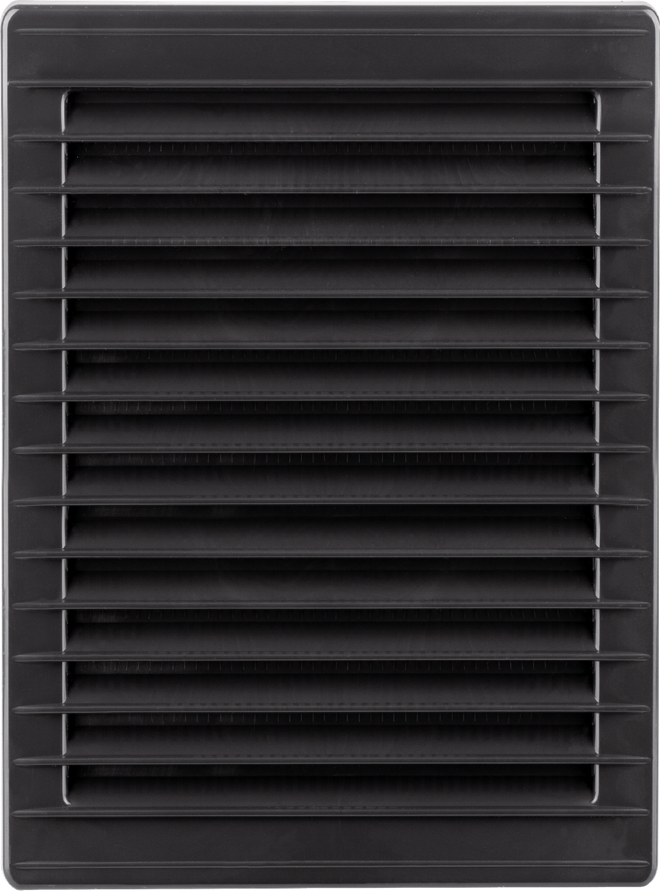 Решітка вентиляційна пластикова із сіткою AirRoxy 140x210 graphite графіт чорний 02-343