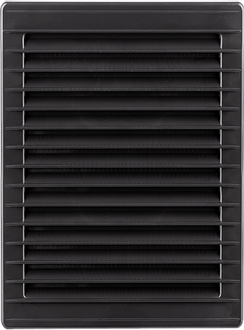 Решітка вентиляційна пластикова із сіткою AirRoxy 140x210 graphite графіт чорний 02-343, фото 1