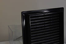 Решітка вентиляційна пластикова із сіткою AirRoxy 140x210 graphite графіт чорний 02-343, фото 5
