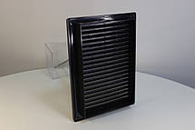 Решітка вентиляційна пластикова із сіткою AirRoxy 140x210 graphite графіт чорний 02-343, фото 6