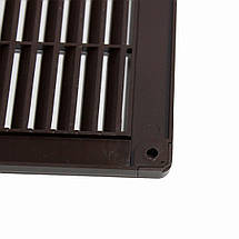 Решітка вентиляційна накладна пластикова коричнева AirRoxy 200x200 brown 02-321, фото 5