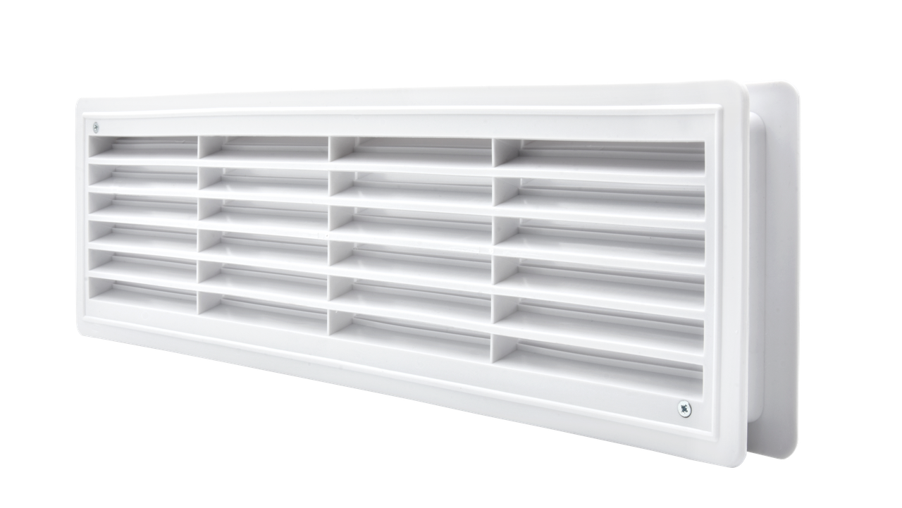 Вентиляційна решітка дверна пластикова біла AirRoxy 115x430 white 02-127