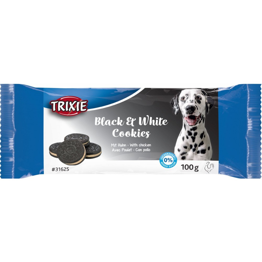 Ласощі для собак печиво з куркою 4 шт d-4 см Trixie Black & White 100 г