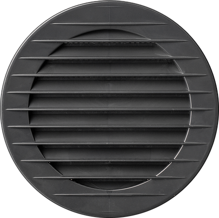 Решітка вентиляційна кругла пластикова AirRoxy AOzSg 70 graphite діаметр 70 мм чорна 02-236, фото 1