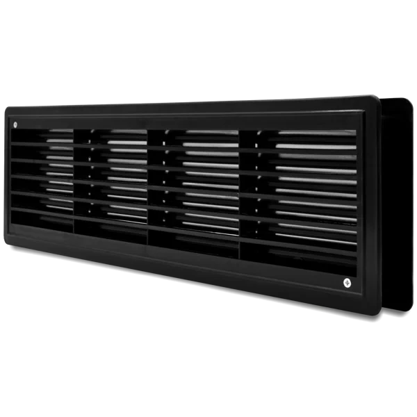 Вентиляційна решітка дверна пластикова чорна AirRoxy 115x430 black 02-129