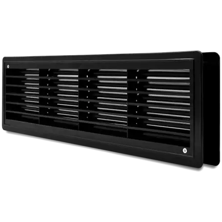 Вентиляційна решітка дверна пластикова чорна AirRoxy 115x430 black 02-129, фото 1