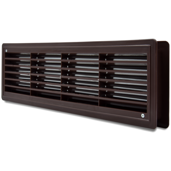 Вентиляційна решітка дверна пластикова коричнева AirRoxy 115x430 brown 02-128