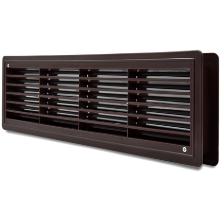 Вентиляційна решітка дверна пластикова коричнева AirRoxy 115x430 brown 02-128, фото 1
