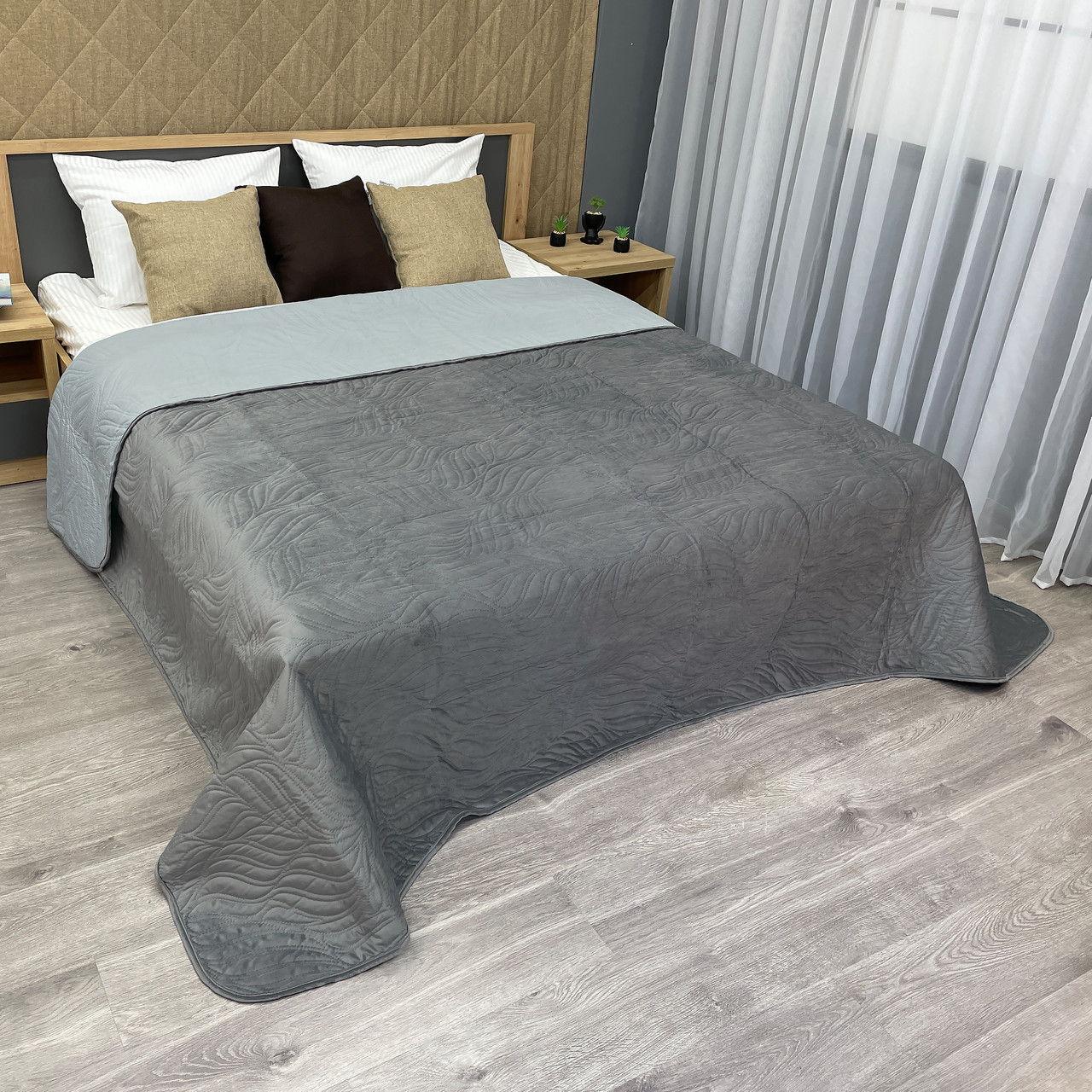 Покривало декоративне Decorator Ultra Sonic Velour колір сірий