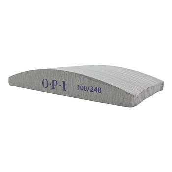 Пилка одноразова для нігтів OPI форма дуга колір сірий 100/180 грит