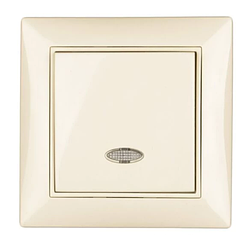 Вимикач одноклавішний з підсвічуванням Anestech (кремовий) smart