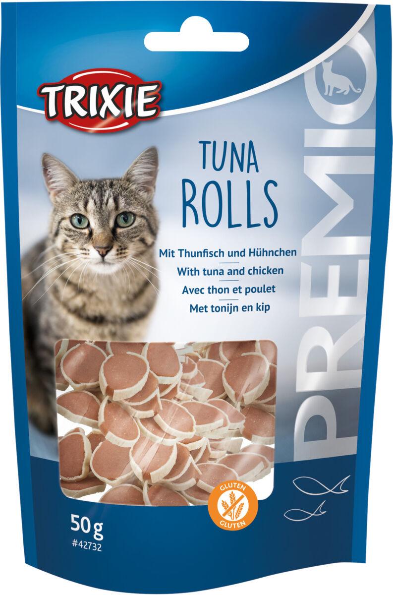 Ласощі для котів шматочки з тунцем та куркою Trixie Premio Tuna Rolls 50 г, фото 1