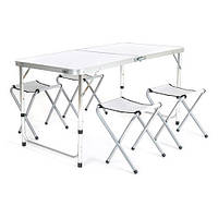 АЛЮМІНІЄВИЙ КОМПЛЕКТ ТУРИСТИЧНИЙ СТОЛ + 4 крісла