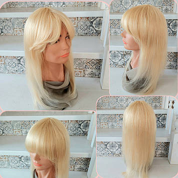 Перука пряма з натурального волосся каскад блонд TRINA 18"- 613