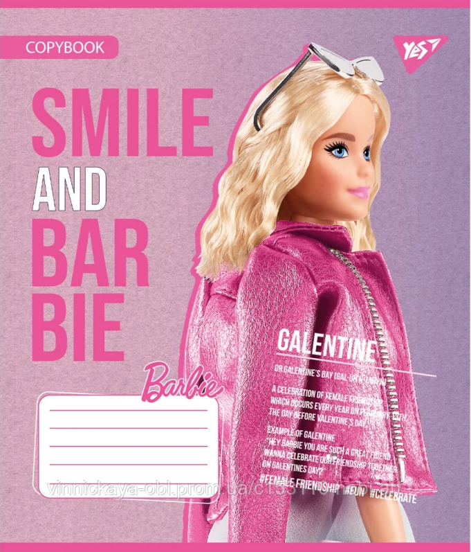 Зошит // в косу лінію, 12 аркушів, "YES",  "Barbie"-2