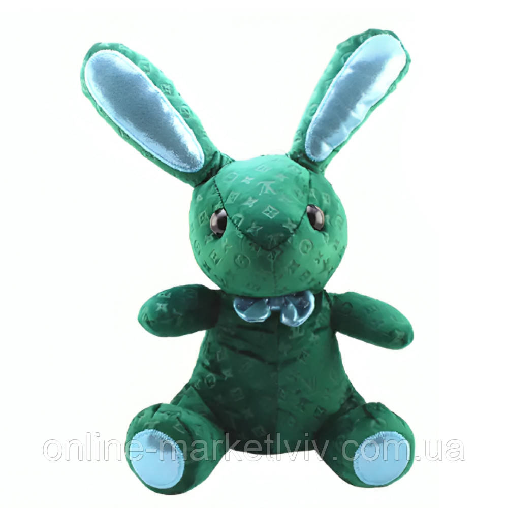 М'яка іграшка "Зайчик LV" 38см, Зелений / Дитяча плюшева іграшка / Плюшевий зайчик / Іграшка зайка, фото 1