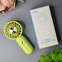 💙Портативний ручний міні вентилятор Mini Fan 14см зарядка Type-C, 3 швидкості Зелений