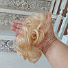 Гумка шиньон из натурального волосся(можно фарбувати) блонд SEGA- 60, фото 3