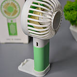 💙Портативний ручний міні вентилятор X31 з підставкою під телефон 14см зарядка, 3 швидкості, фото 3