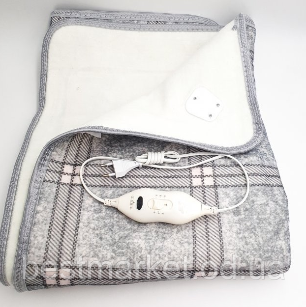 Електропростирадло Electric Blanket 150 х 180 см Картате Сіре