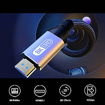 Кабель Alitek 1 м HDMI — HDMI (v2.1, 48Gbps, 8K/4K, 60Hz) Aluminum Neylon cord, фото 3