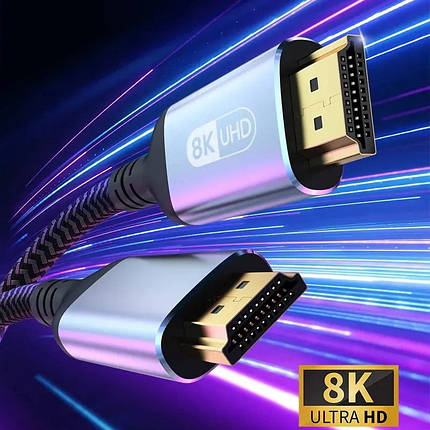 Кабель Alitek 1 м HDMI — HDMI (v2.1, 48Gbps, 8K/4K, 60Hz) Aluminum Neylon cord, фото 1