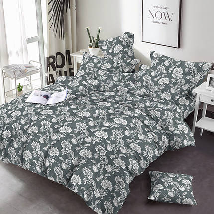 Принтована бавовняна тканина 220 см для постільної білизни Фланель (байка) з квітковим візерунком, рулон 25 м, фото 1