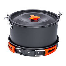 Набір туристичного посуду для походу і кемпінгу каструля, сковорода, чайник з чохлом на 3 предмети 21/18/22 см, фото 2