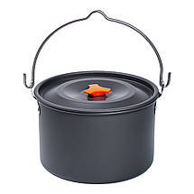 Набір туристичного посуду для походу і кемпінгу каструля, сковорода, чайник з чохлом на 3 предмети 21/18/22 см, фото 5