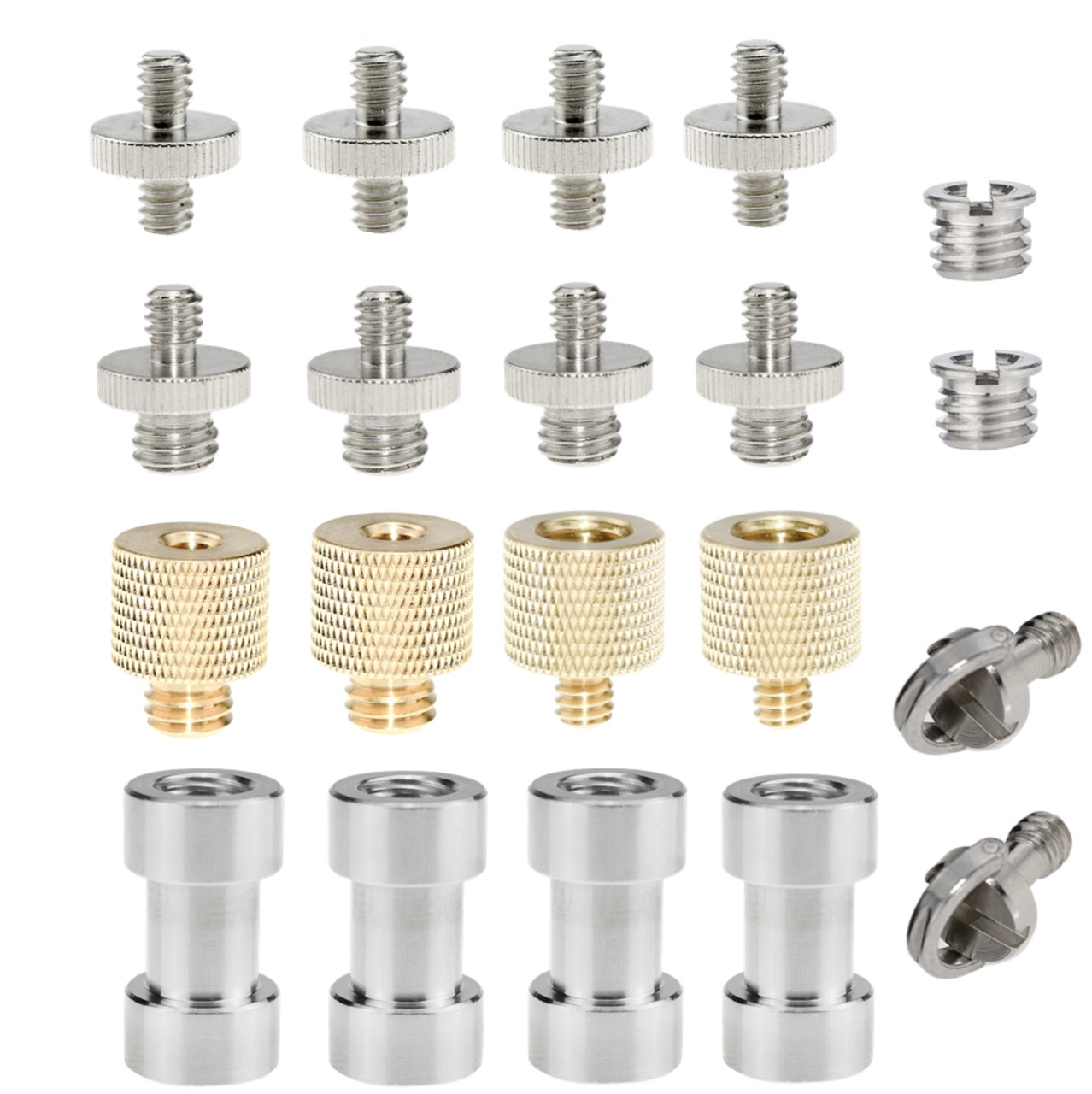 Набір адаптерів та перехідників 1/4 дюйма та 3/8 дюйма 20 в 1 для DSLR-камери/штативу/моноподу/кульової головки