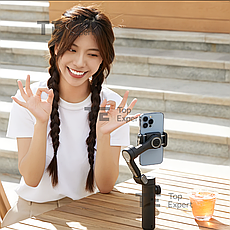 Стабілізатор штатив для телефону монопод AOCHUAN 3Axis Handheld Gimbal ручний стедікам 3-х осьовий з led лампою, фото 4