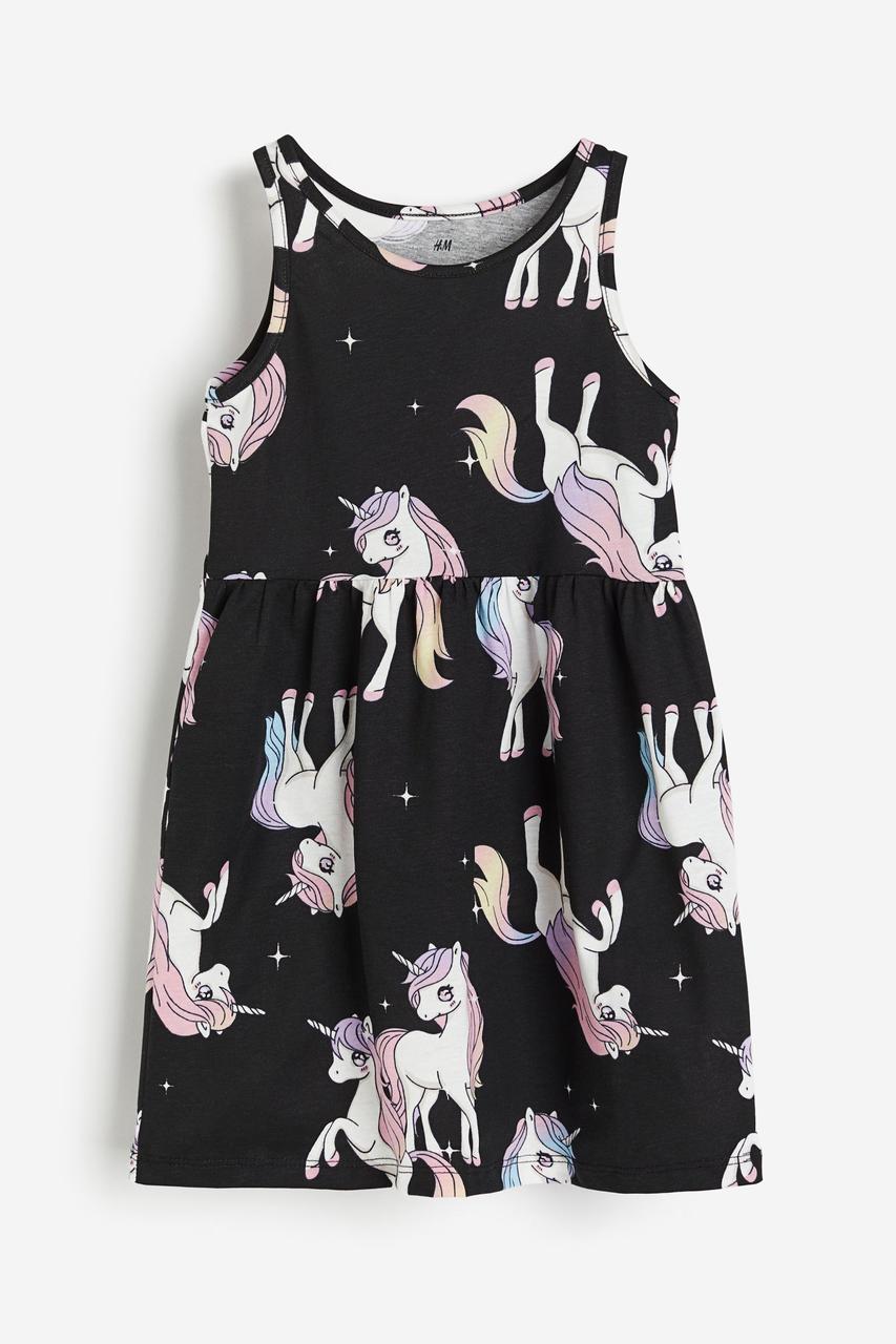 Сукня чорна Єдинороги H&M 122/128, 134/140см
