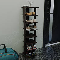 Полиця стелаж, підставка для взуття 114х28х26 ДСП, бенкетка етажерка взуттєва Венге Магія