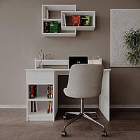 Комплект  стіл комп'ютерний Банні + поличка настінна Антарес ( колір Білий)