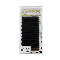 Вії black, M 0.10 mix 18 ліній, SCULPTOR PRPFESSIONAL