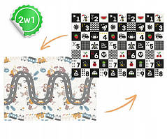 Дитячий двосторонній гіпоалергенний складаний розвивальний термокилимок 200 х 150 х 1 см Nukido NK-341 Польща