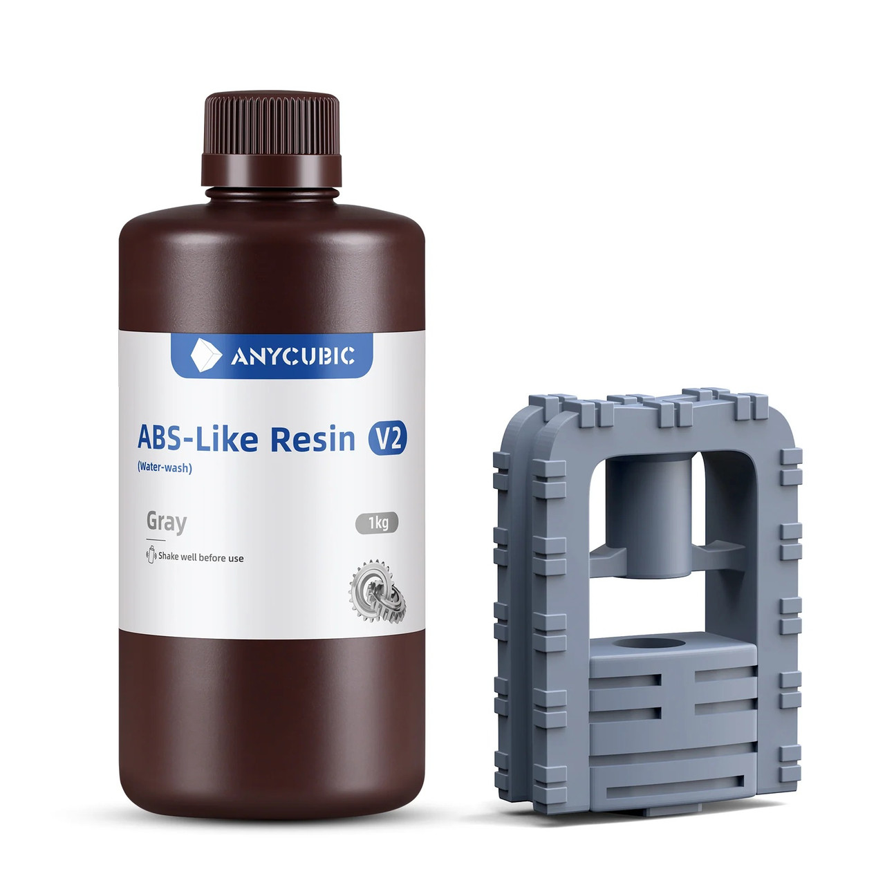 Фотополімерна смола що змивається водою Anycubic ABS-Like Resin V2 Gray (Water-wash)