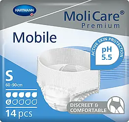 Труси поглинаючі для дорослих MoliCare® Premium Mobile 6 крапель S 14шт / уп.