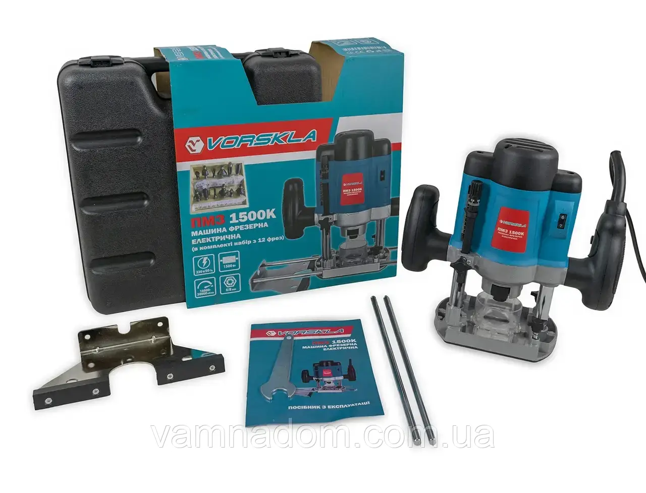 Фрезер Vorskla ПМЗ 1500К (у кейсі, з набором фрез), фото 1