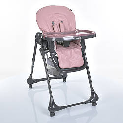 Дитячий пластиковий стільчик для годування Bambi M 3233L-G Pink, сидіння екошкіри, рожевий для дівчинки