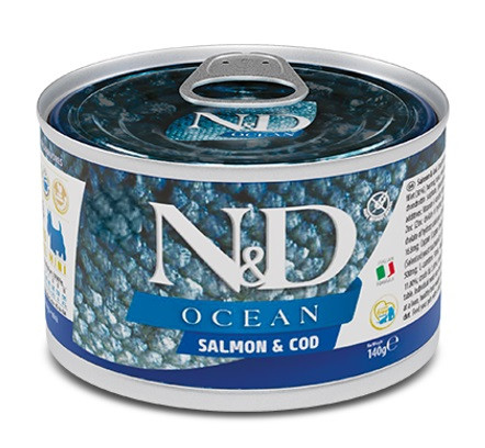 Вологий беззерновий корм для собак малих порід Farmina (Фарміна) Ocean MINI з лососем та тріскою 140 гр